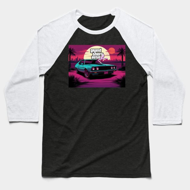 GTA 6 Baseball T-Shirt by Buff Geeks Art